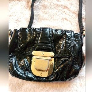 Michael Kors Black Leather Crossbody Mini Bag w/ Gold Hardware